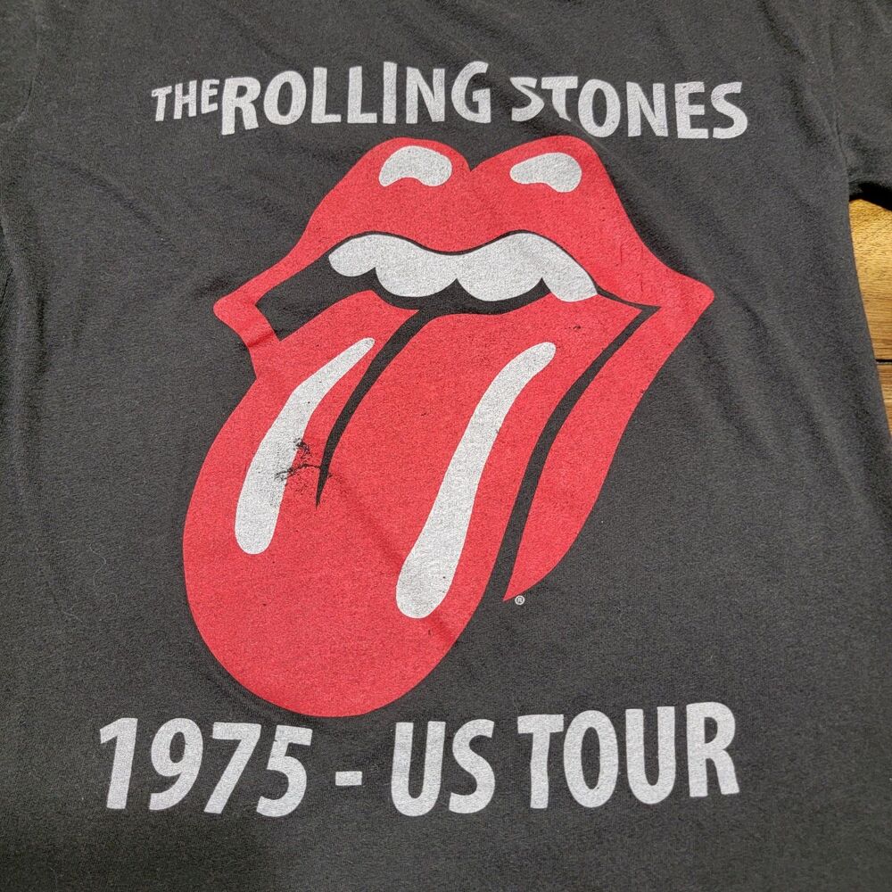 The Rolling Stones SS Black Tee "1975 - US Tour" - Size Small